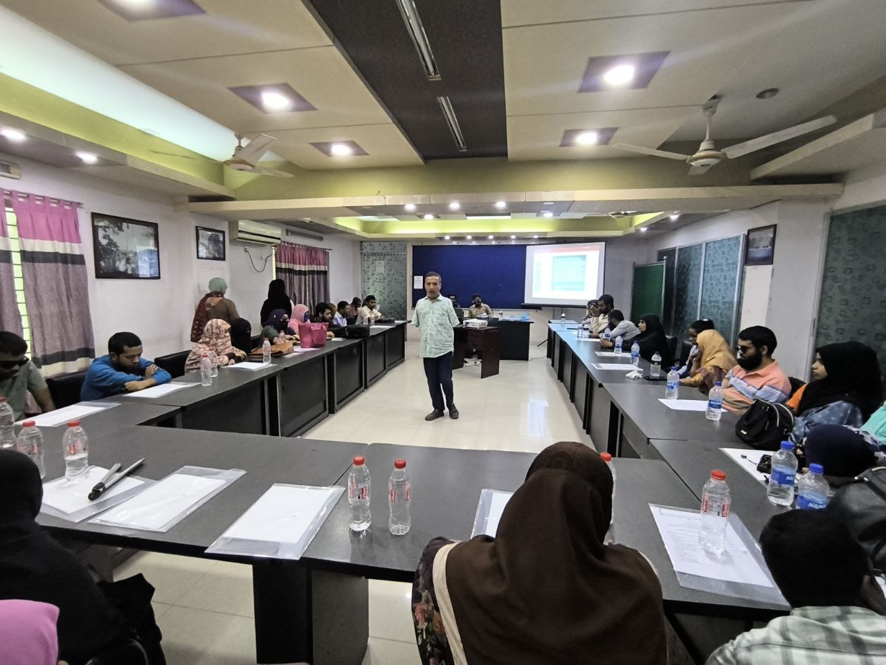 Visually impaired trainees are receiving capacity-building training.